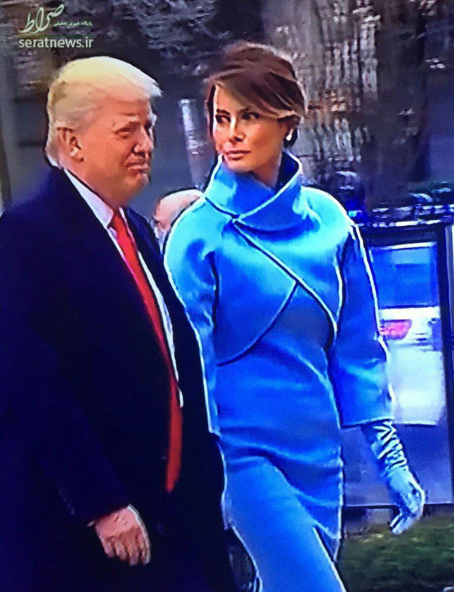 عکس/ ترامپ و همسرش در مسیر محل تحلیف